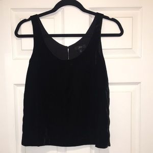 J. Crew black crushed velvet tank EUC | 0P